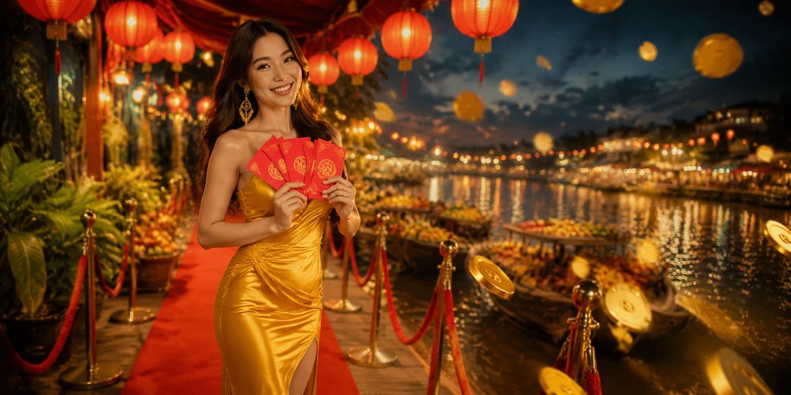 Phong bao đỏ may mắn tại chợ đêm đồng bằng sông Cửu Long
