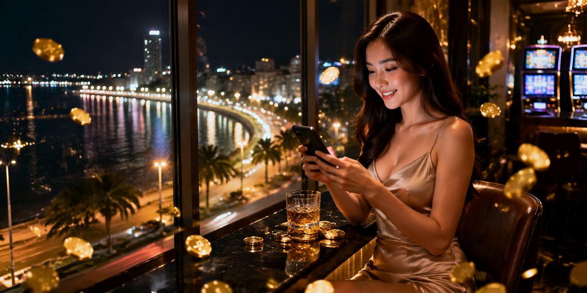 Người mẫu Việt Nam tại Phan Thiết trải nghiệm slot game trên điện thoại